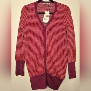 Zara Red and Purple Button Down Shirt